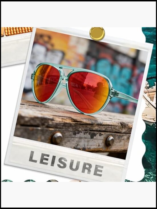 Polarized Aviator Sunglasses Sporty Style Tangle Free Frame Vintage Trendy main image 5